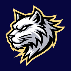 Fierce Wildcat Head Vector Sports Mascot Logo – Bold and Dynamic Team Branding