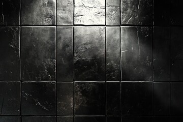 Naklejka premium Dark Rectangular Tiles Illuminated By Light