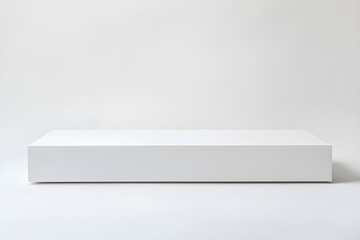 Minimalist White Rectangular Shoe Box on White Background with Matte Finish for Footwear Storage and Gifting