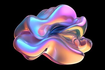 Obraz premium Abstract iridescent blob digital art design