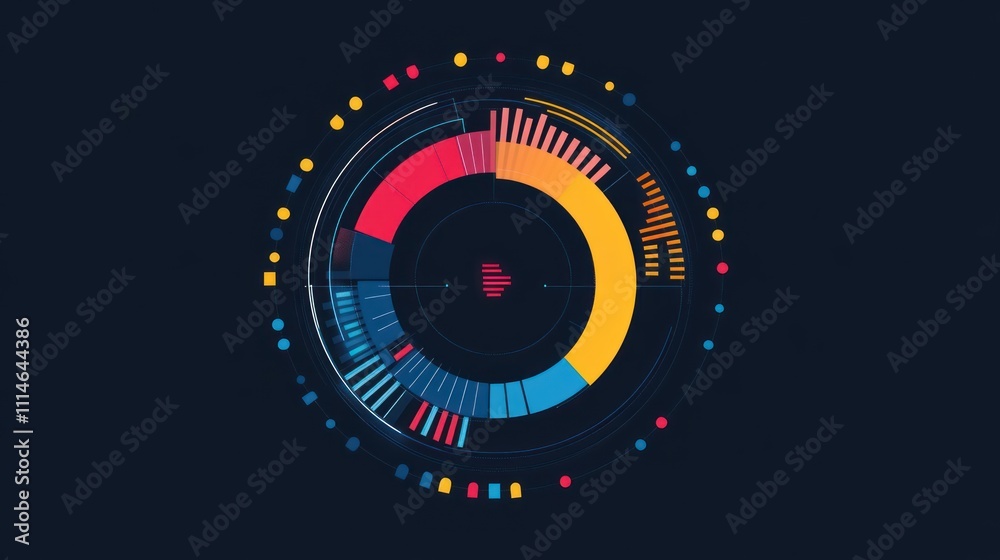 Aufkleber Abstract Circular Data Visualization Graphic Design