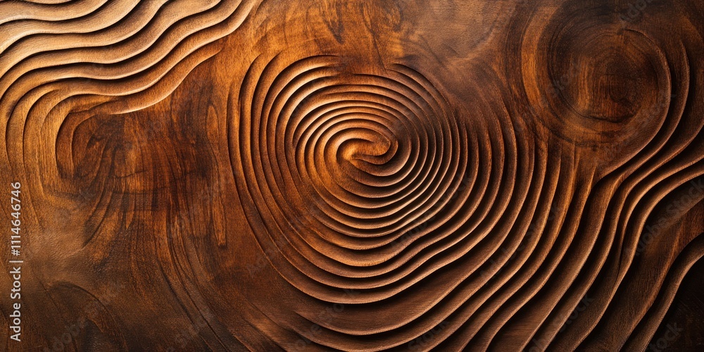 Poster abstract carved wood swirl pattern design
