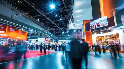 Blurry Motion of People at a Large Indoor Trade Show