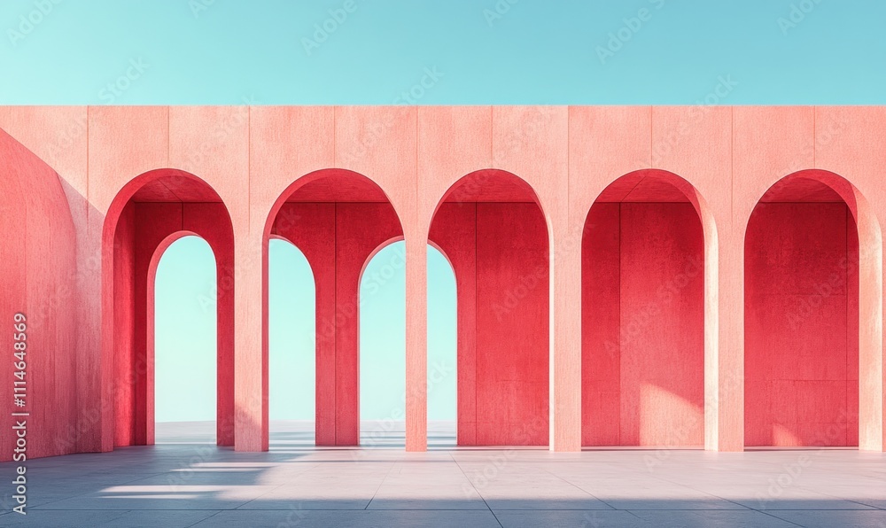 Aufkleber coral archway structure modern minimalist design