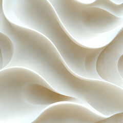 Obraz premium A close-up abstract shot of a minimalist wavy white texture, creating an elegant and soft design element