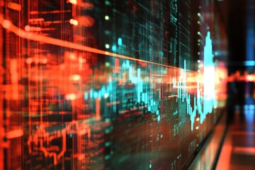 Obraz premium Abstract Digital Data Visualization Showing Financial Market Trends