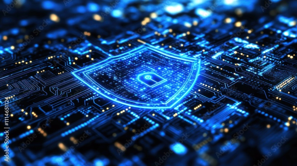 Poster Digital Shield Protecting Data on Circuit Board