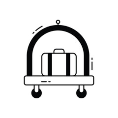 Obraz premium Luggage cart vector icon