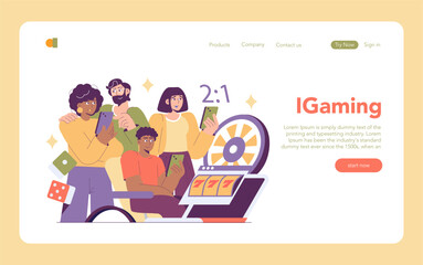 Igaming. Flat Vector Illustration