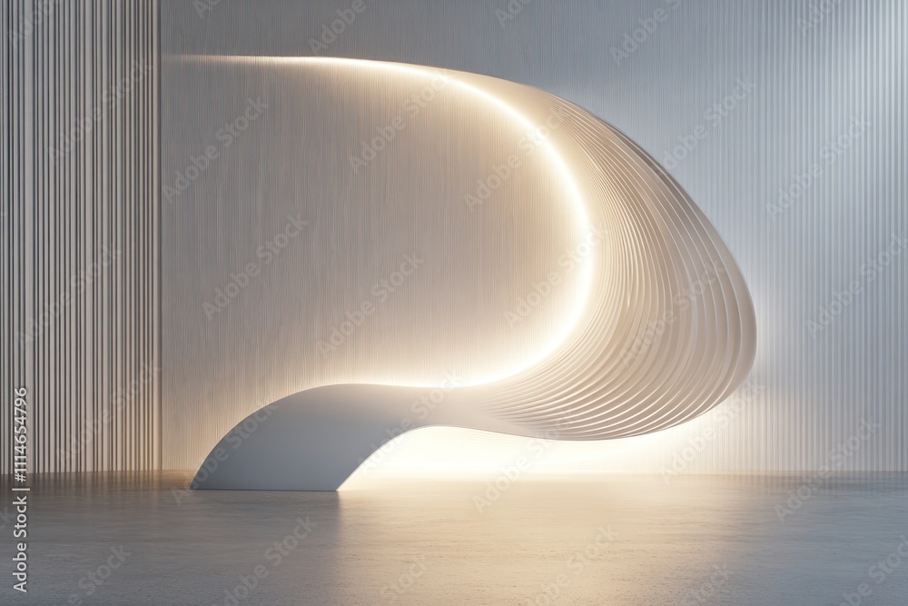 Aufkleber abstract modern interior design with illuminated wave structure