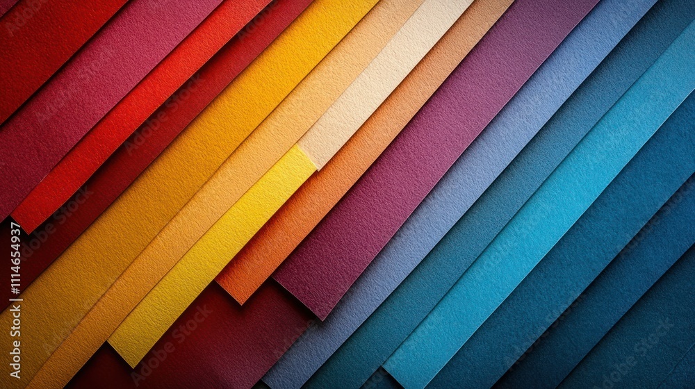 Aufkleber diagonal arrangement of colorful textured paper sheets