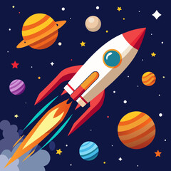 Rocketship blasting through