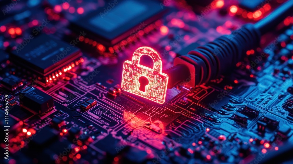 Aufkleber Digital Lock Secured Network Connection Data Protection