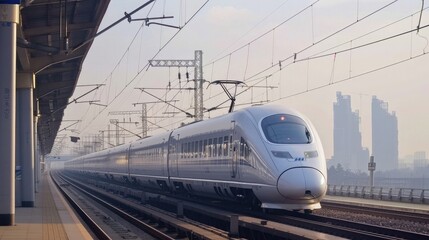 Fototapeta premium network of high-speed trains and subways representing efficient public transportation