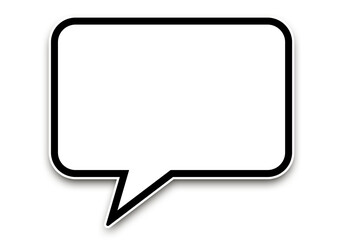 Naklejka premium Pegatina de bocadillo o burbuja de hablar de trazo negro y blanco