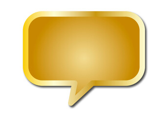 Naklejka premium Bocadillo o burbuja de hablar con trazo y relleno dorado