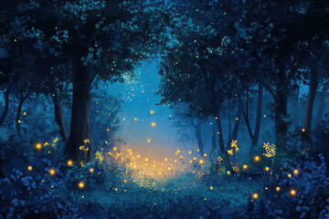 Full moon Night with river and tree vector illustrations 