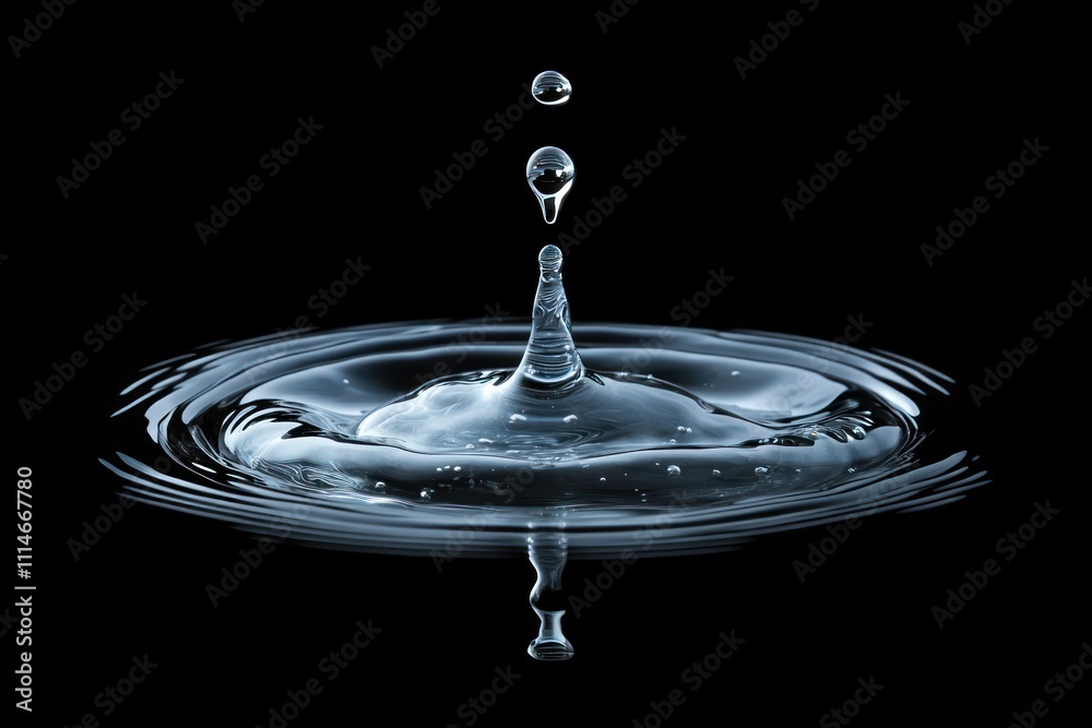 Aufkleber water drop impacting still surface creating ripples