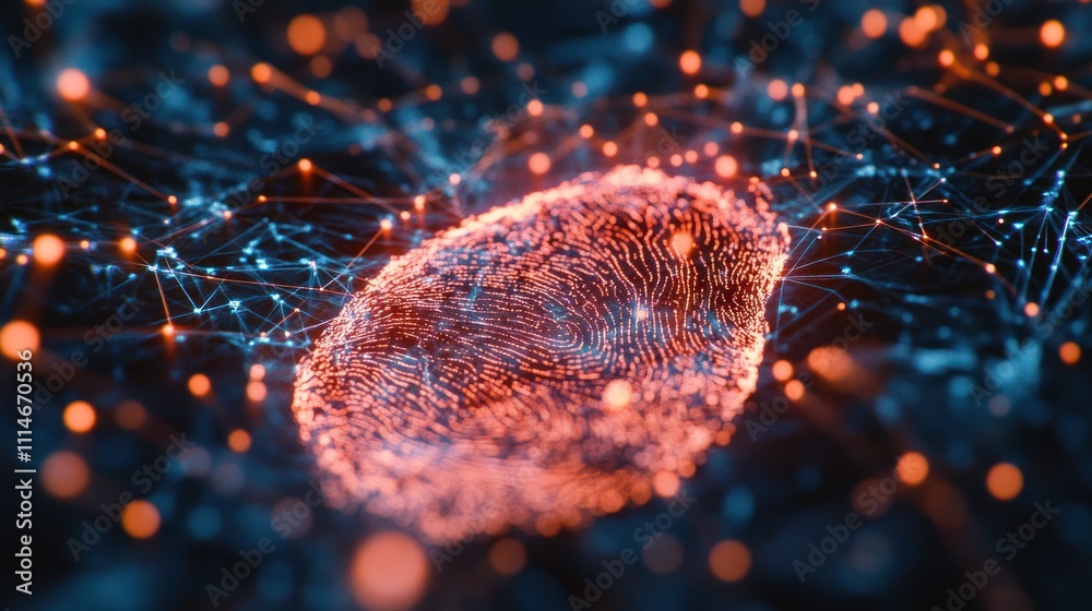 Poster digital fingerprint network abstract art design