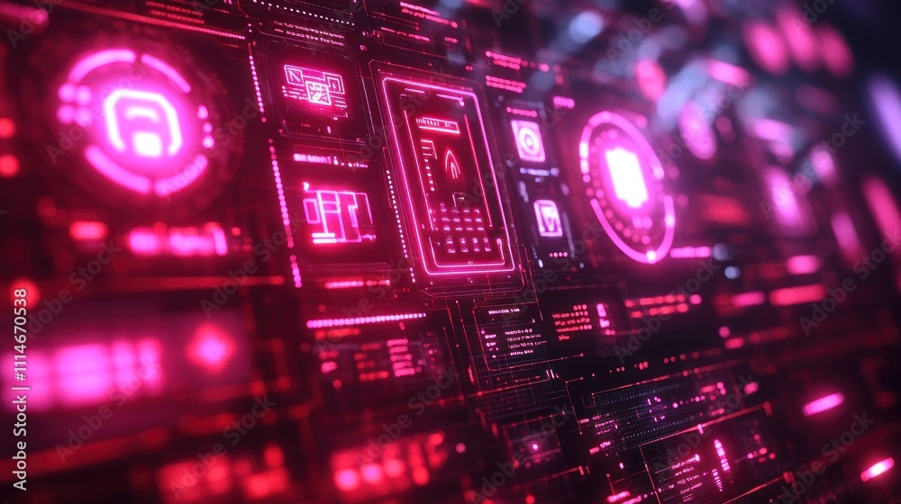 Poster Futuristic Technology Interface Digital Display System