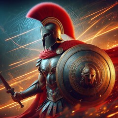 Roman soldier illustration, art, design, Generative Ai.