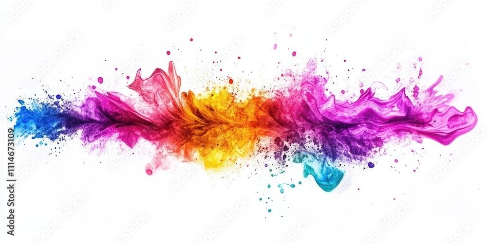 Poster abstract colorful paint explosion swirling design