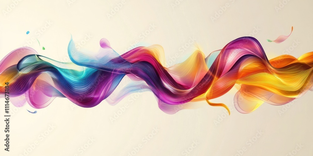 Poster Abstract Colorful Waves Flowing Dynamically Across Space