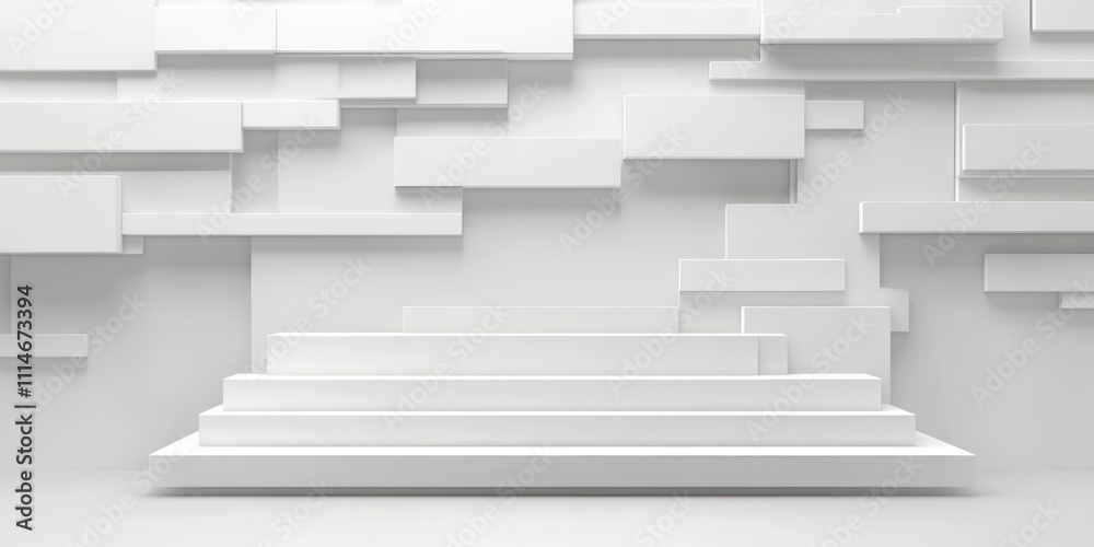 Aufkleber abstract white geometric steps background design