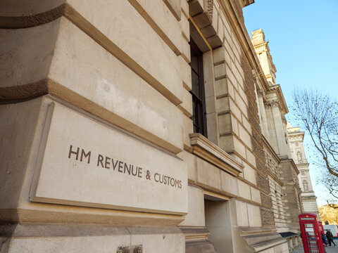 London, UK - November 26, 2024: HM Revenue and Customs building on Whitehall