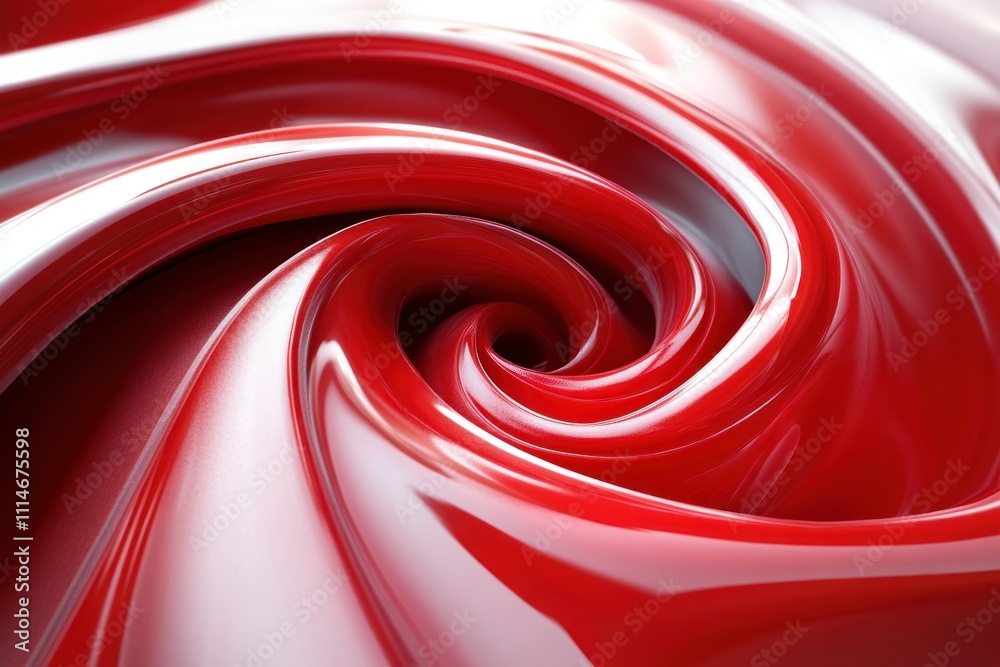 Aufkleber abstract red swirling glossy surface design