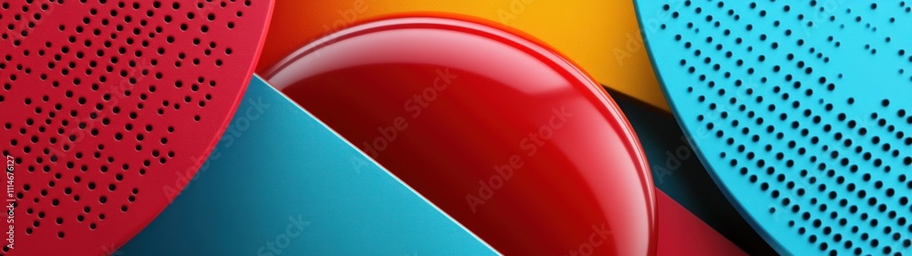 Aufkleber abstract colorful shapes overlapping design