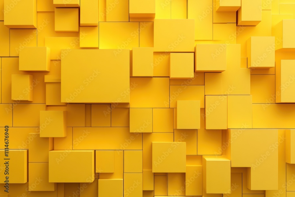 Aufkleber abstract yellow cube pattern background texture