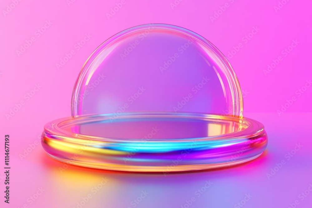 Poster abstract iridescent glass display platform design