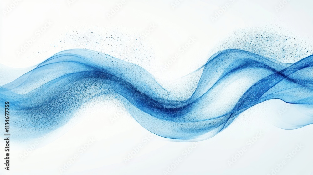 Poster abstract blue wave design with subtle texture