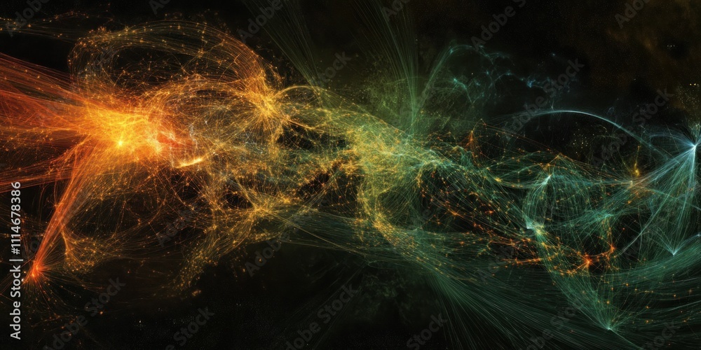 Aufkleber abstract cosmic network intertwined lights and nebulae
