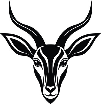 Minimalist gazelle head logo vector vector 