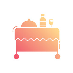 Food trolley vector icon