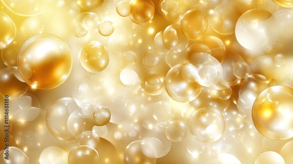 Poster golden bubbles abstract background design