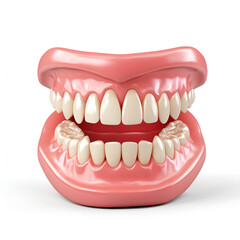 Fototapeta premium Realistic 3D Model of Human Teeth with Gums Displayed in an Open Mouth, Showing Dental Health and Oral Anatomy for Educational Purposes