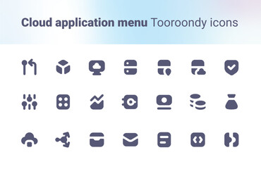 Cloud application menu tooroondy icons