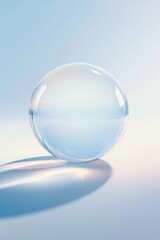 Elegant Transparent Sphere on Soft Blue Background