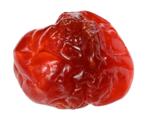Red ripe dried cherry berry on isolated background