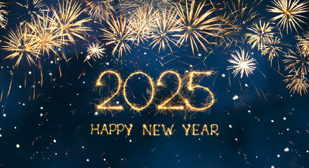 Greeting card Happy New Year 2025