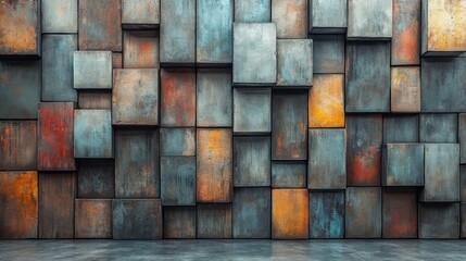 Vibrant colors and rugged textures blend in an innovative wall design, sparking urban creativity