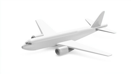 3D airplane sticker white border, air travel vehicle