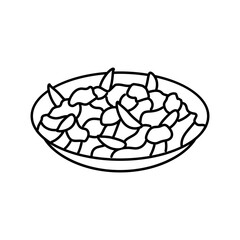 chow mein chinese cuisine line icon vector. chow mein chinese cuisine sign. isolated contour symbol black illustration