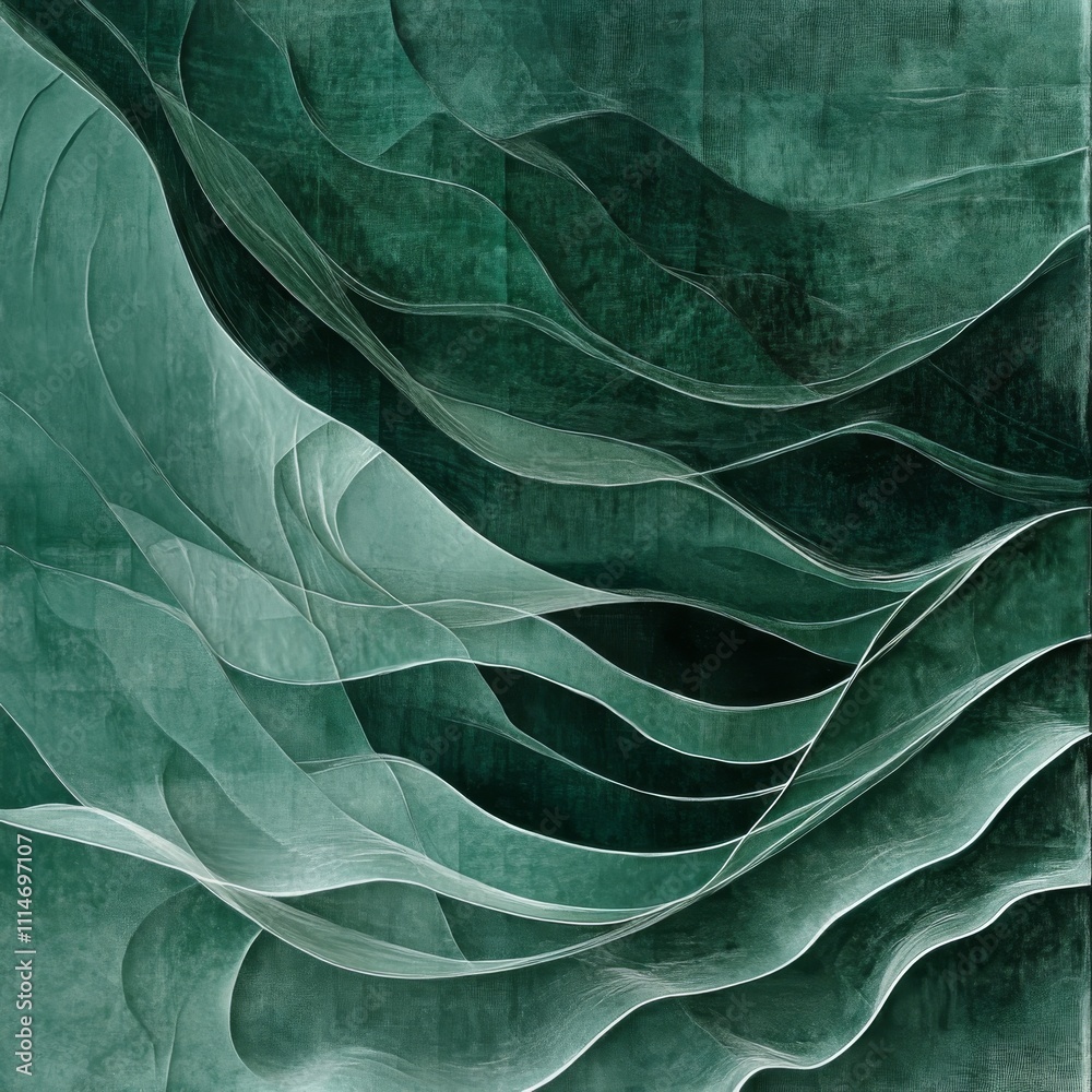 Aufkleber Smooth stylish abstract green wave background vector