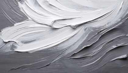 White and gray acrylic surface. Oil painting texture. Hand painted. Background with brush strokes.