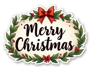 Christmass sticker design with santa and Xmas  tree