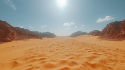 Naklejka premium Sandy Desert Canyon Under a Bright Sunny Sky